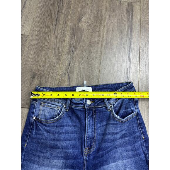 Judy Blue Women’s Size 27 Distressed High Rise Straight Leg Jeans Blue Raw Hem - Picture 2 of 7